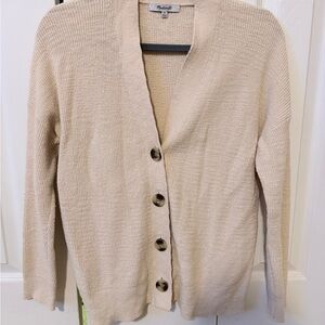 Madewell Cream Button-Up Cardigan